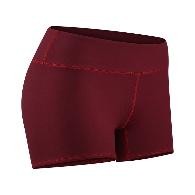 Tough Mode Women's 3" Athletic Workout Volleyball Running WOD Compression Shorts Burgundy - Image 1